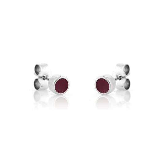 Colourful Wine Resin Stud Earrings - Sterling Silver - Medium Stud Earrings