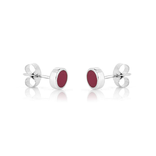 Colourful Wine Resin Stud Earrings - Sterling Silver - Large Stud Earrings