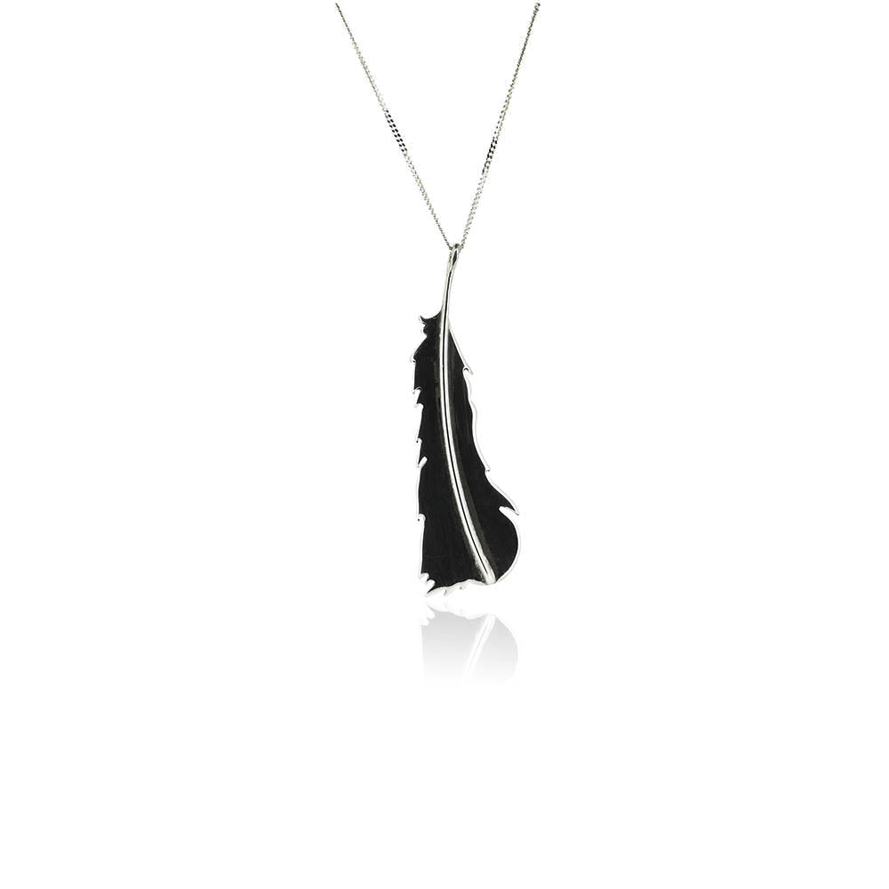 Feather Necklace - Sterling Silver Necklace