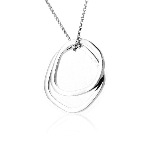 Festival Double Tiny Loop Polished Necklace - Sterling Silver Necklace