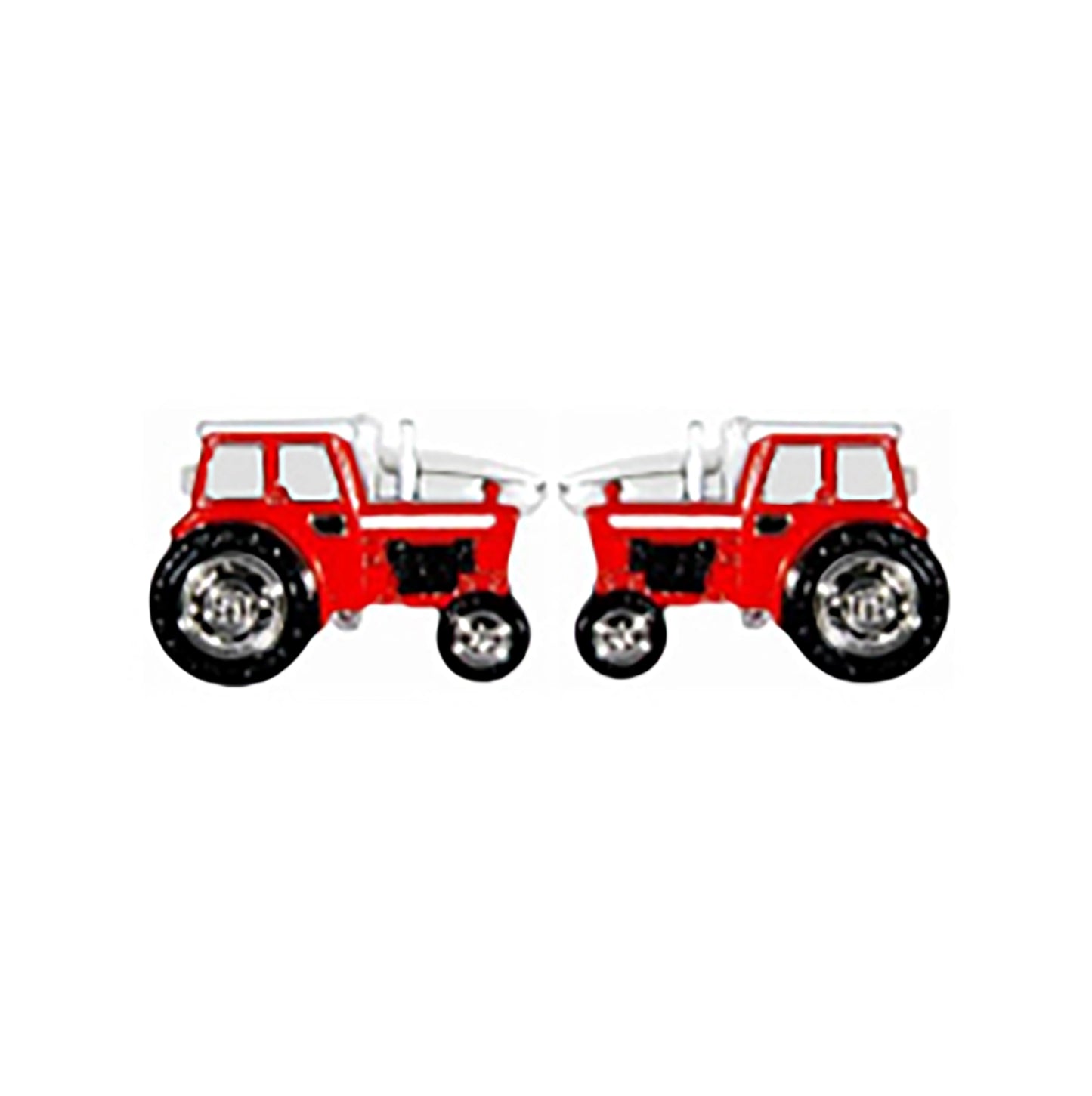 Cufflinks - Red Tractor Rhodium Plated