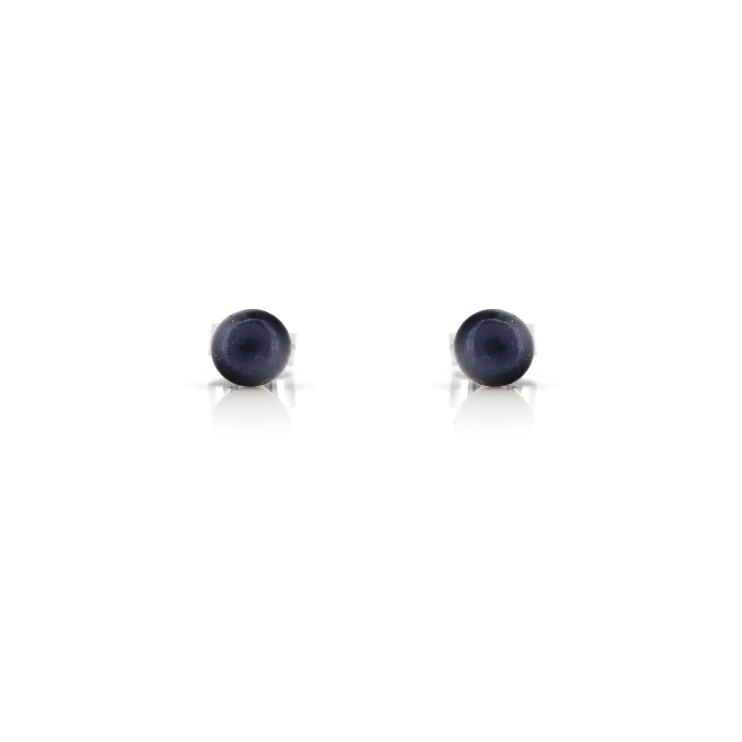 Alyssia Peacock Freshwater Pearl 4mm Stud Earrings - Sterling Silver