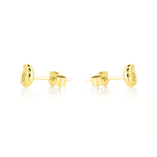 Ammonite Tiny Stud Earrings - Yellow Gold Vermeil Stud Earrings