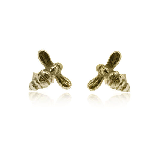 Bee Stud Earrings - 9ct Yellow Gold Stud Earrings