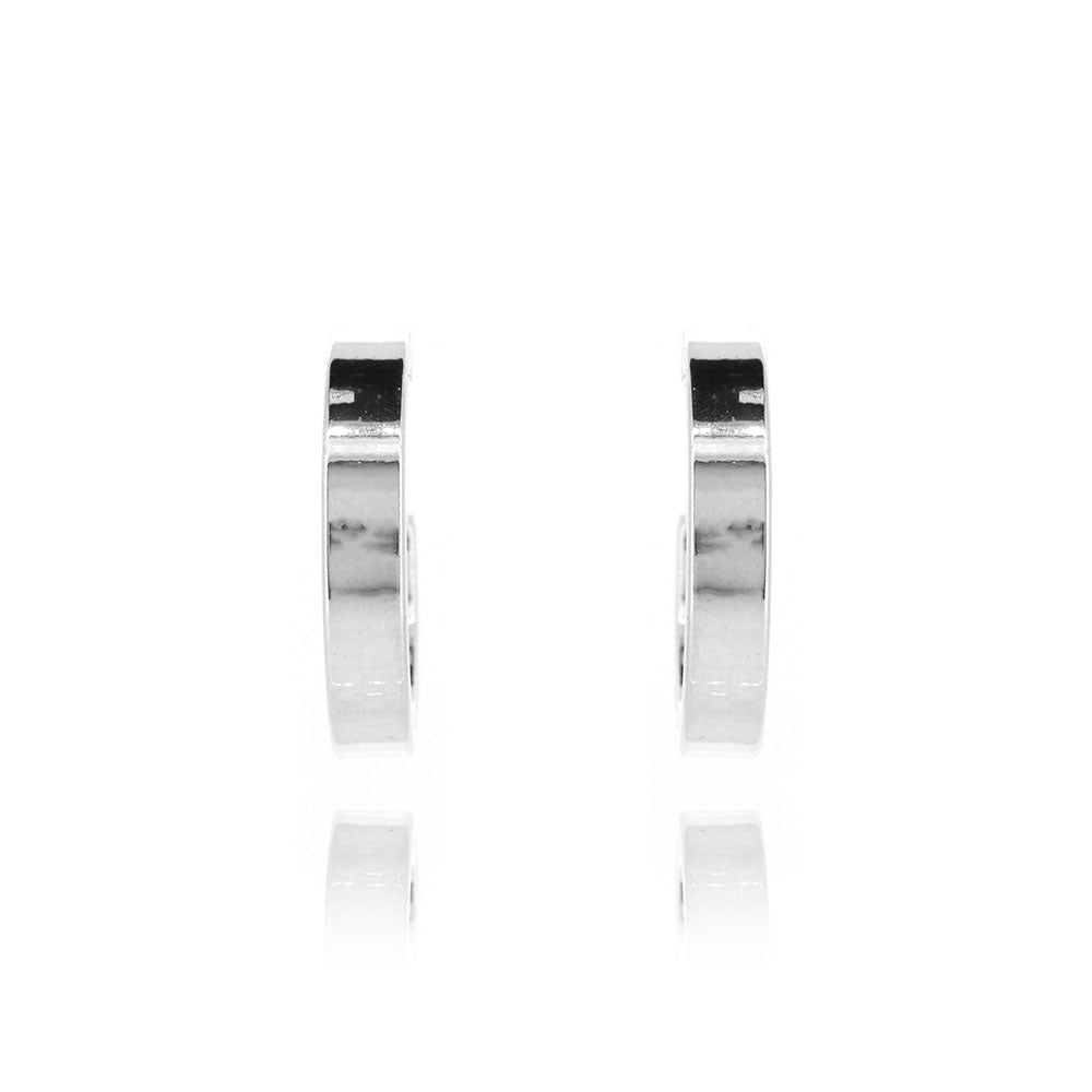 Creole Round Plain 18mm Hollow Hoop Earrings - Sterling Silver Hoop Earrings