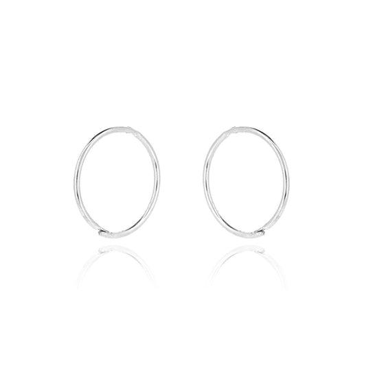 Sleeper Hinged Plain 12mm Solid Hoop Earrings- Sterling Silver Hoop Earrings