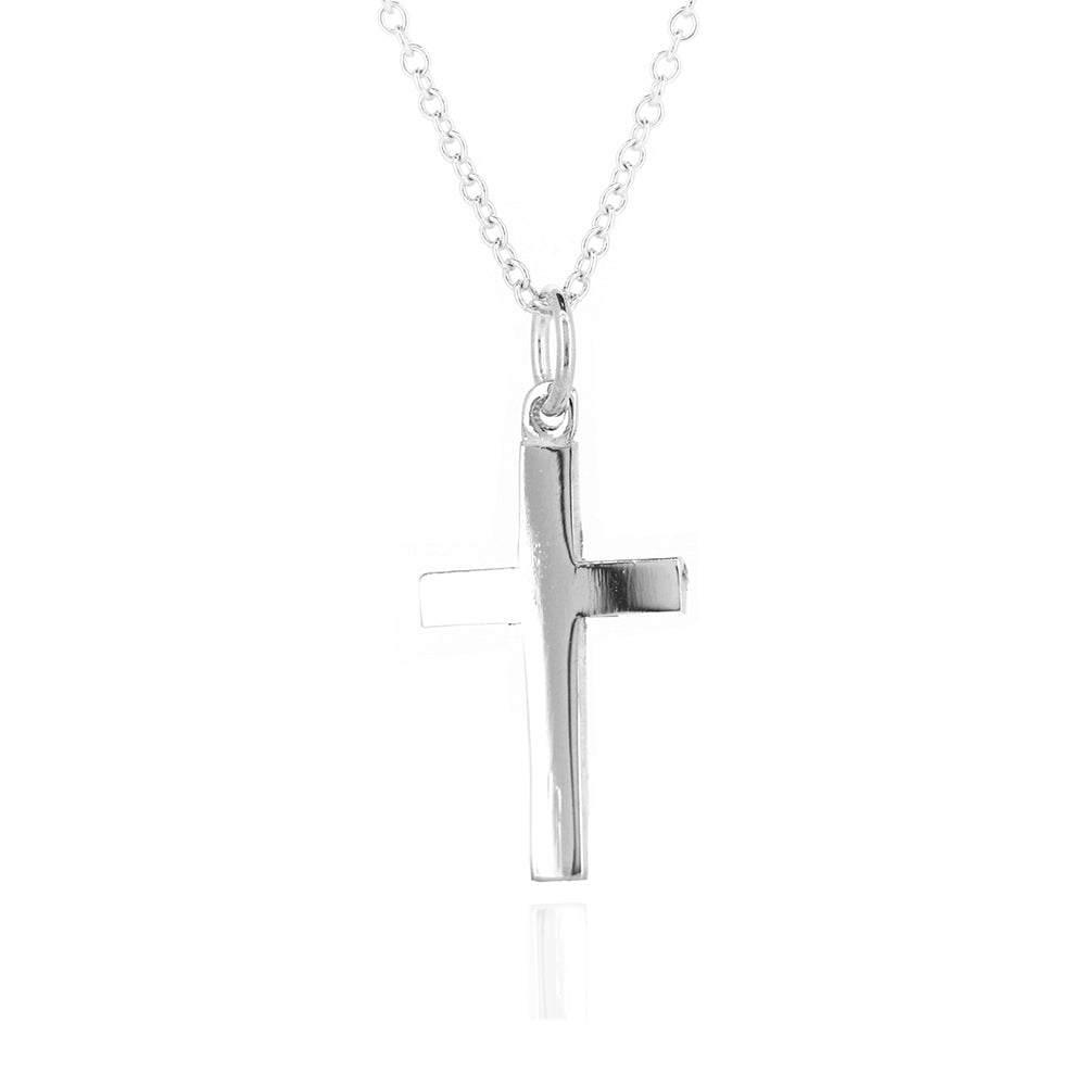 Cross Plain 20mm Pendant - Sterling Silver