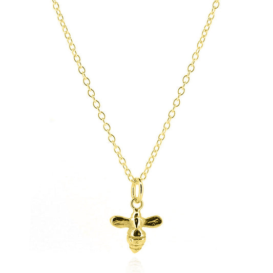 Bee Tiny Necklace - Yellow Gold Vermeil Necklace