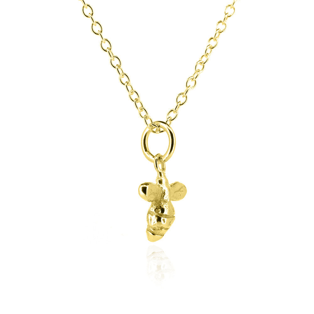 Bee Tiny Necklace - Yellow Gold Vermeil Necklace