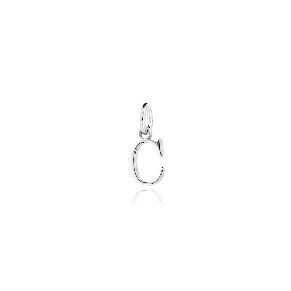 Initial "C" Charm - Sterling Silver Pendants and Charms