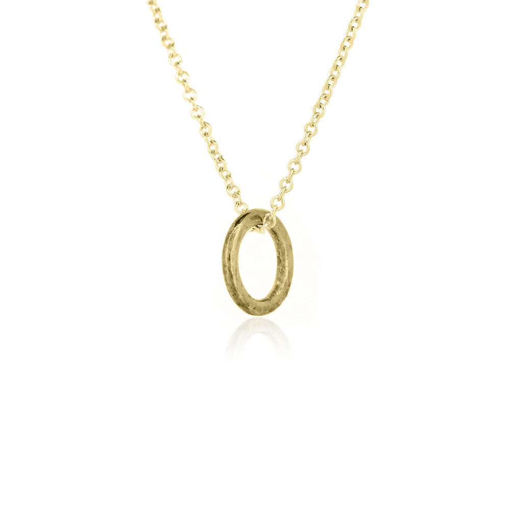 Unity Circle Tiny Pendant - 9ct Yellow Gold Necklace