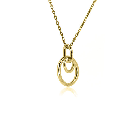 Cosmic Circle Pendant - 9ct Yellow Gold Necklace