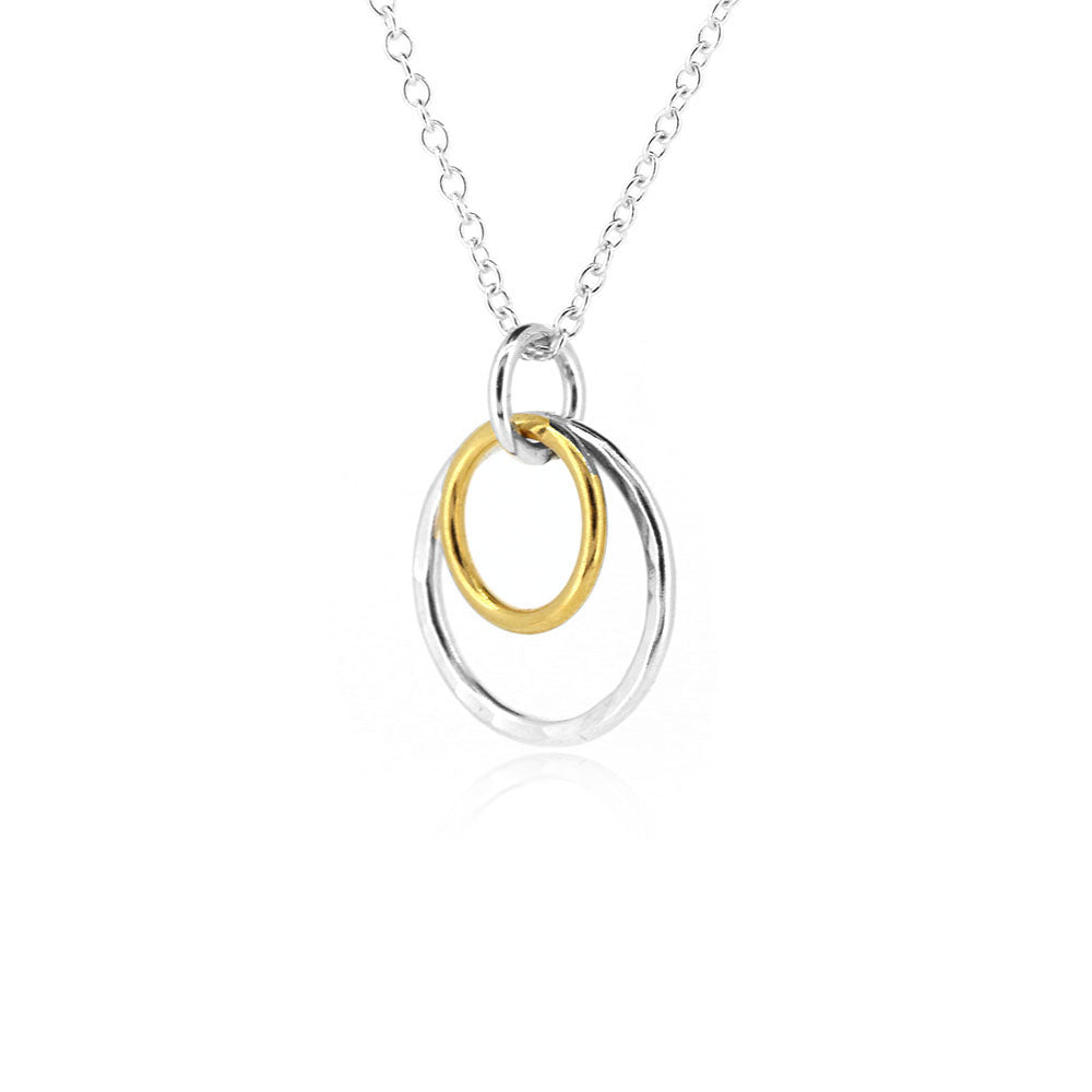 Cosmic Circle Two Colour Necklace - Sterling Silver & Vermeil Necklace