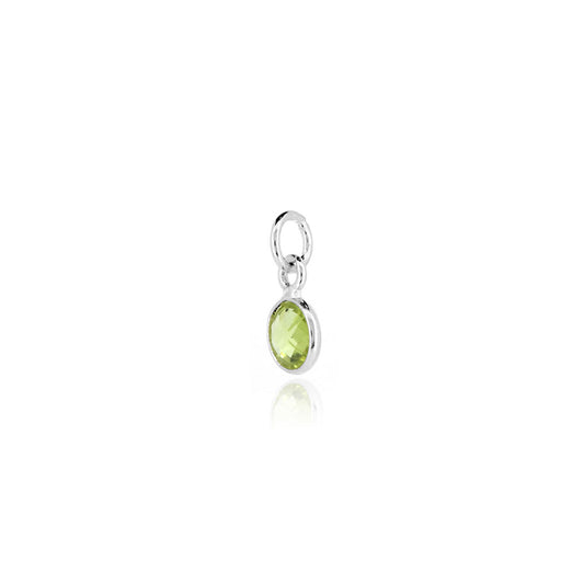 Peridot August Birthstone Charm - Sterling Silver Jewellery