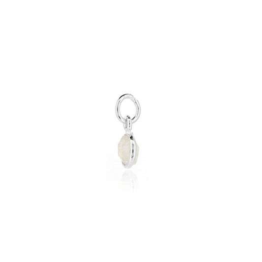 Moonstone June Birthstone Charm - Sterling Silver Jewellery