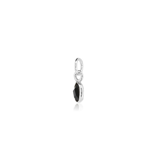 Onyx July Birthstone Charm - Sterling Silver Jewellery