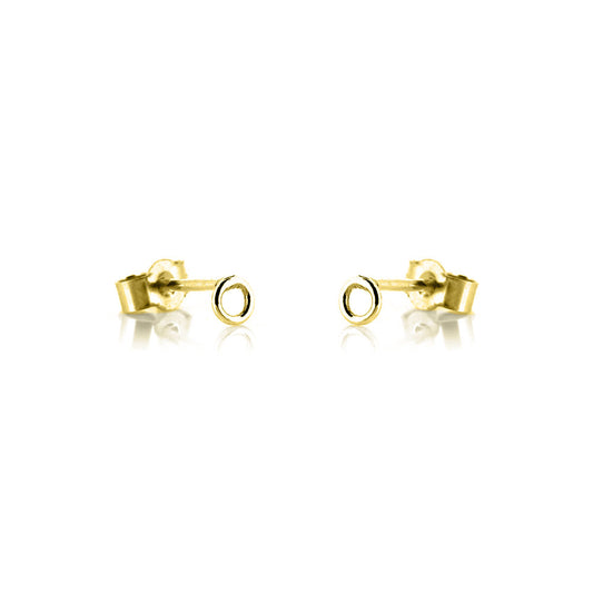 Unity Circle Tiny 3mm Stud Earrings - 9ct Yellow Gold