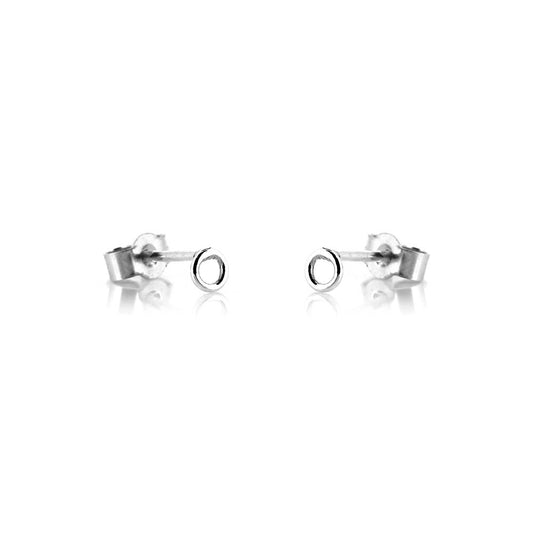 Unity Circle Tiny 3mm Stud Earrings - Sterling Silver Stud Earrings