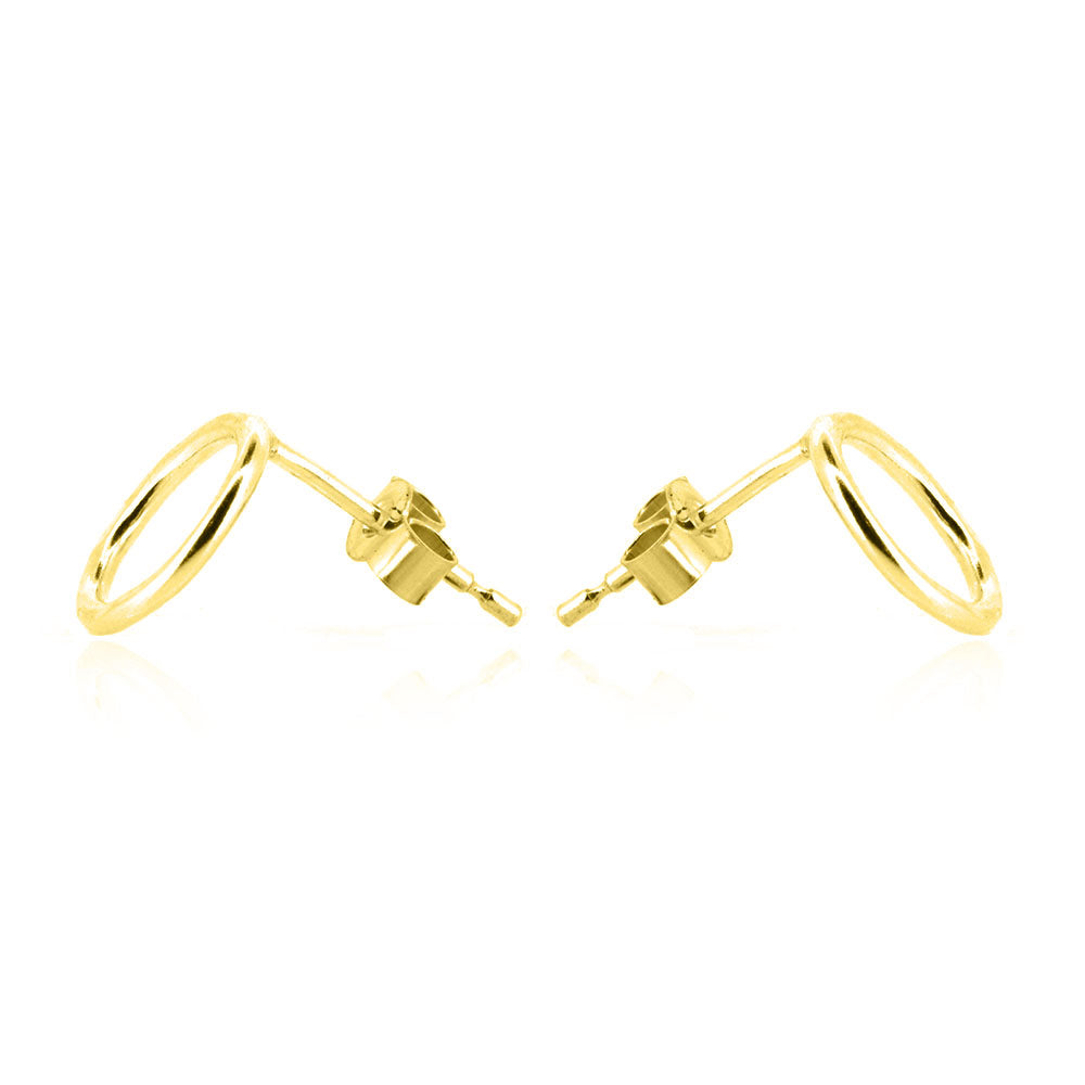 Unity Circle Large 9mm Stud Earrings - Yellow Gold Vermeil Stud Earrings