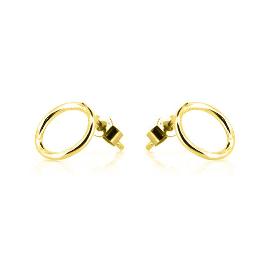 Unity Circle Large 9mm Stud Earrings - Yellow Gold Vermeil Stud Earrings