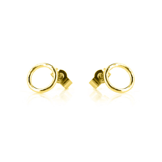 Unity Circle Medium 7mm Stud Earrings - Yellow Gold Vermeil Stud Earrings