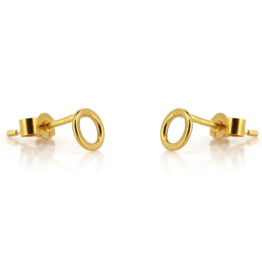 Unity Circle Small 5mm Stud Earrings - Yellow Gold Vermeil Stud Earrings