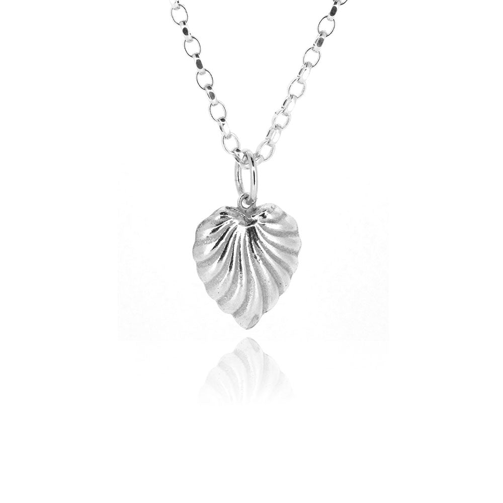 Scalloped Heart Necklace - Sterling Silver