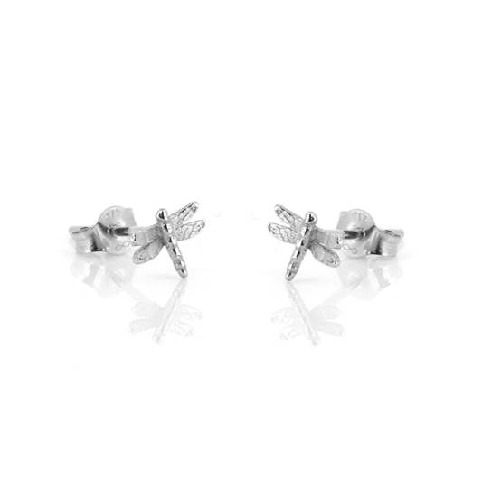 Dragonfly Tiny Stud Earrings - Sterling Silver Stud Earrings