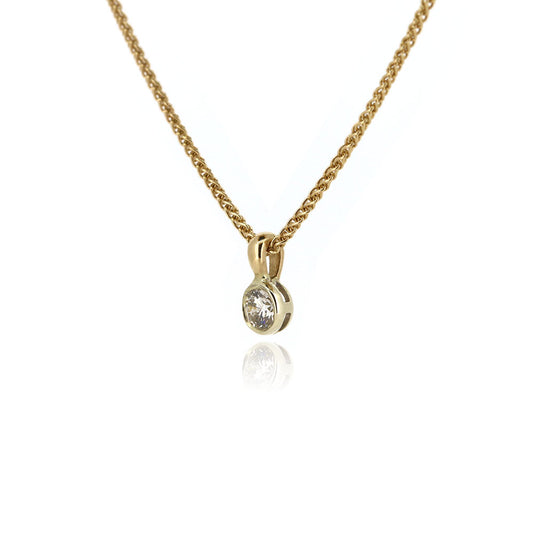 Celeste Diamond Solitaire Pendant - 9ct Yellow & White Gold Necklace