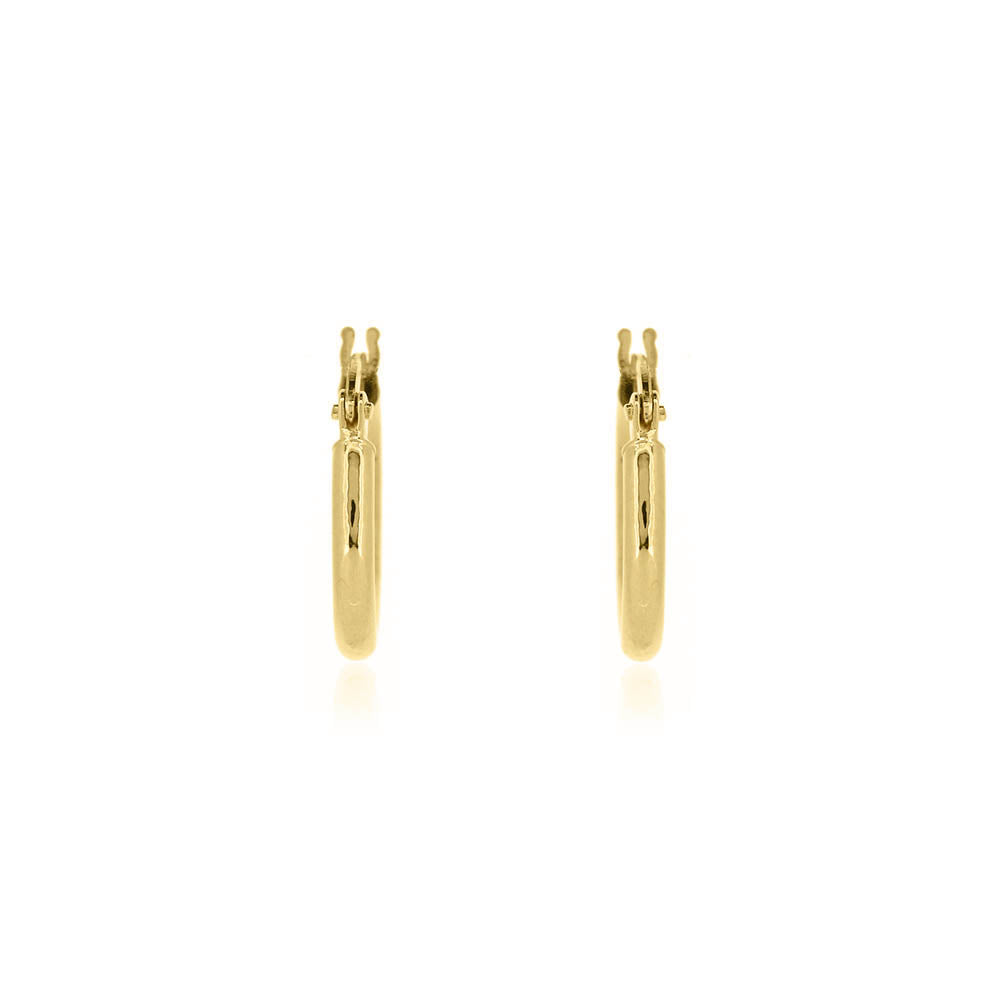 Classic 14mm Hollow Creole Hoop Earrings - 9ct Yellow Gold Hoop Earrings