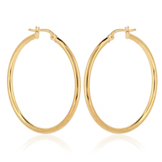 Classic 30mm Hoop Earrings - 9ct Yellow Gold Hoop Earrings