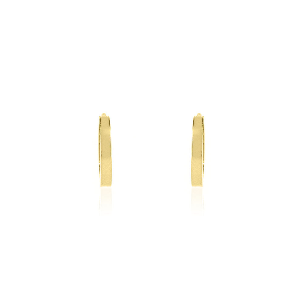 Huggie 12mm Solid Hinged Hoop Earrings - 9ct Yellow Gold Hoop Earrings