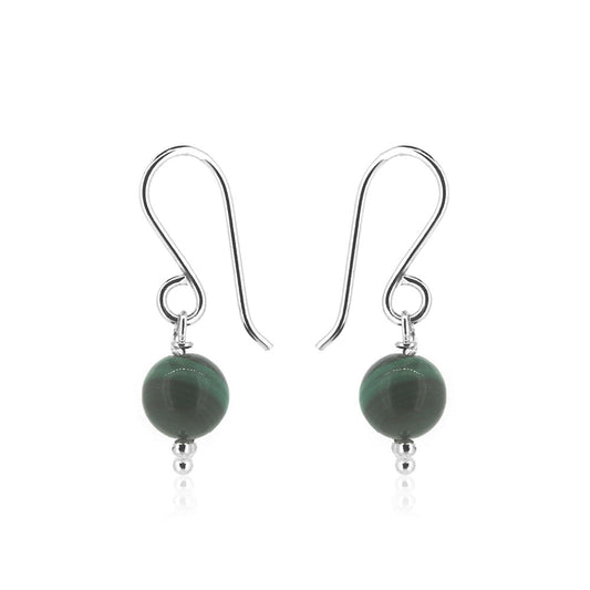 Alyssia Malachite Drop Earrings - Sterling Silver Drop Earrings