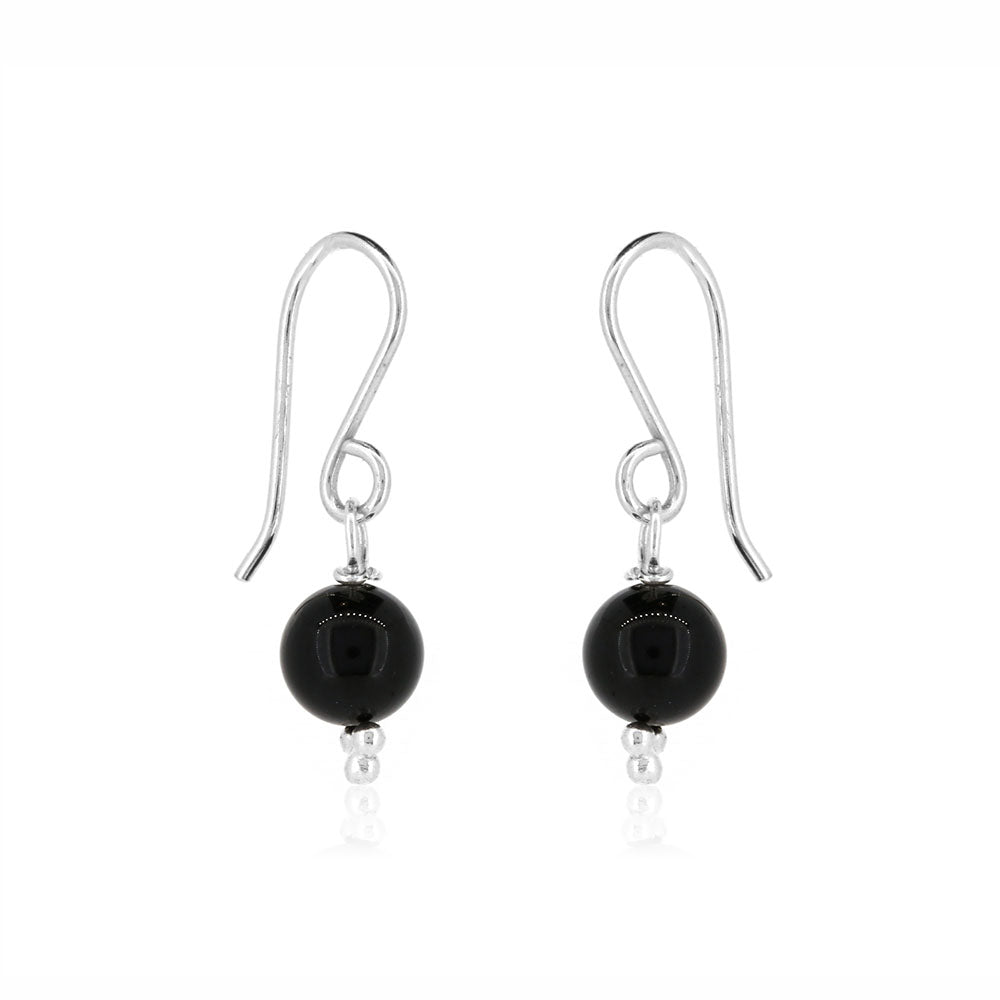 Alyssia Onyx Drop Earrings - Sterling Silver Drop Earrings