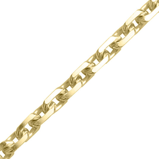 Angled Filed Trace Chain - 9ct Yellow Gold - 18 Inch Chains