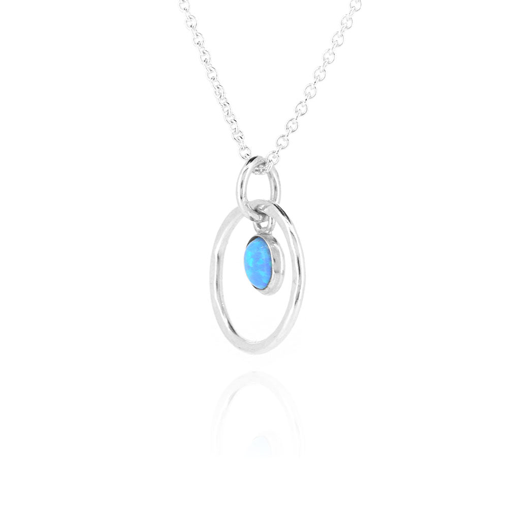 Iria Orbit Opalite Necklace - Sterling Silver Necklace