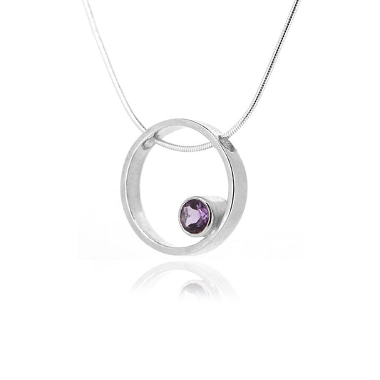Eclipse Amethyst Necklace - Sterling Silver Necklace
