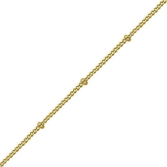Beaded Curb Chain - 9ct Yellow Gold Chains