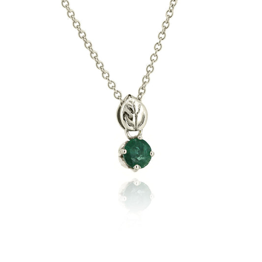 Glade Emerald Pendant - 9ct White Gold Necklace