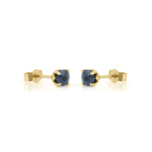 Glade Sapphire Stud Earrings - 9ct Yellow Gold Stud Earrings