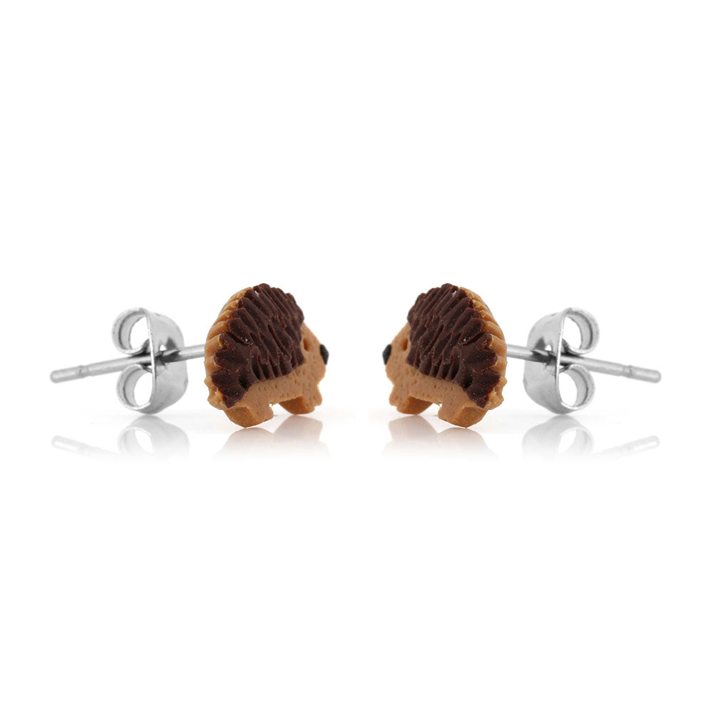 Hedgehog Polymer Clay Stud Earrings - Surgical Steel Stud Earrings