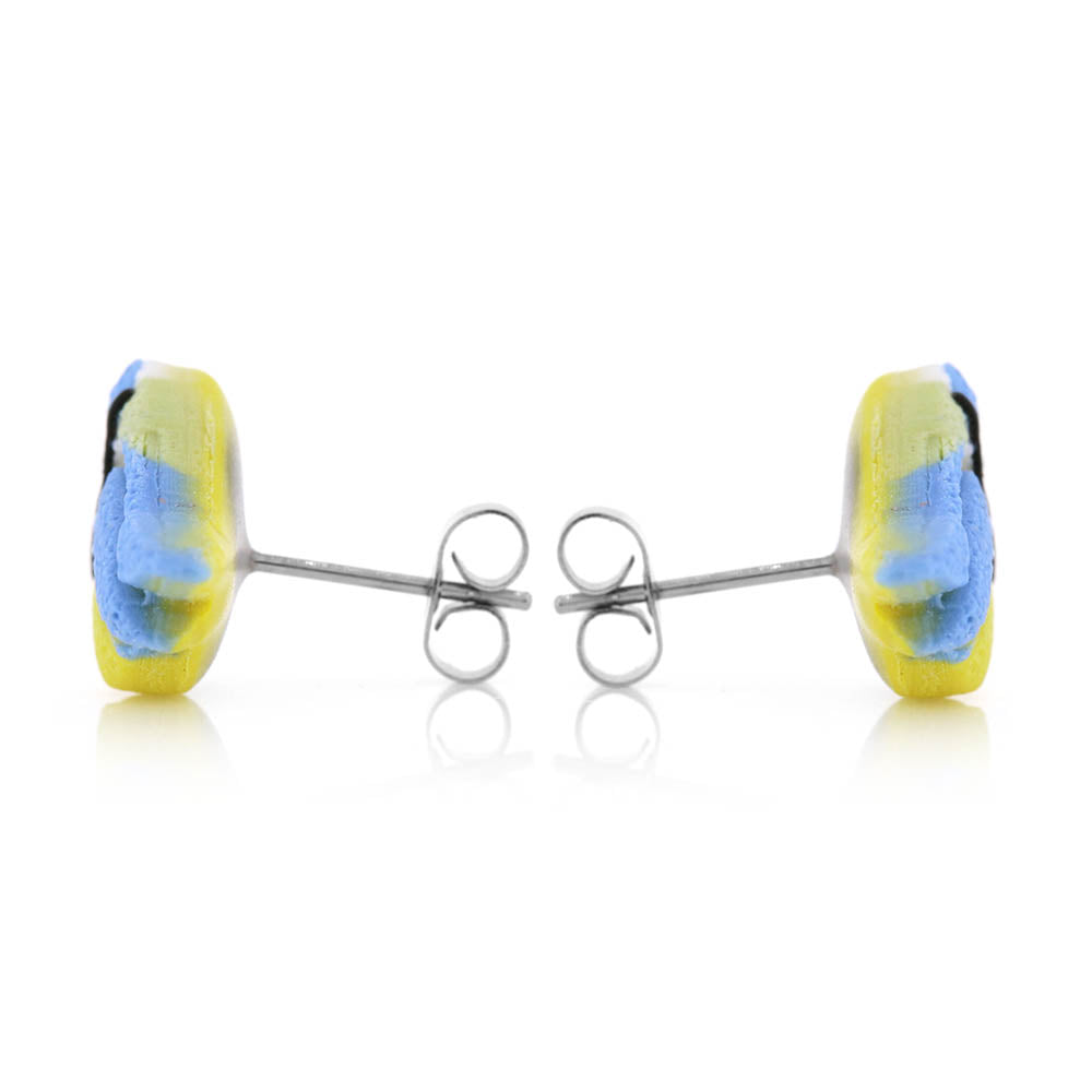 Blue Tit Polymer Clay Stud Earrings - Surgical Steel Stud Earrings