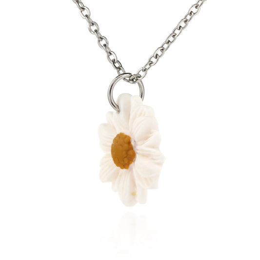Daisy Polymer Clay Necklace - Surgical Steel