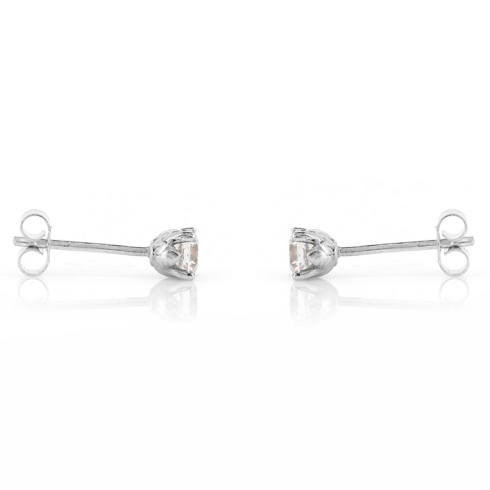 Glade Cubic Zirconia 4mm Stud Earrings - Sterling Silver Stud Earrings