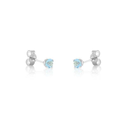Glade Swiss Blue Topaz 3mm Stud Earrings - Sterling Silver Stud Earrings