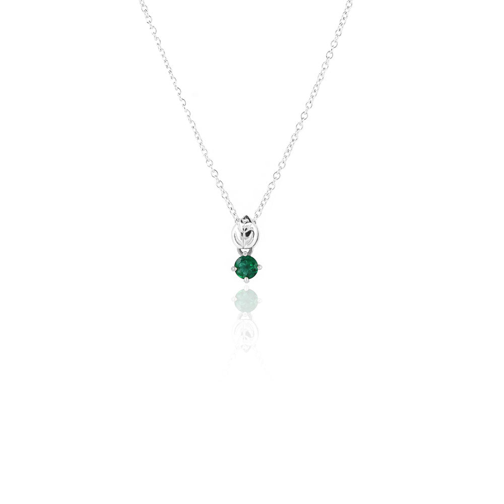 Glade Lab-Grown Emerald 4mm Necklace - Sterling Silver Necklace