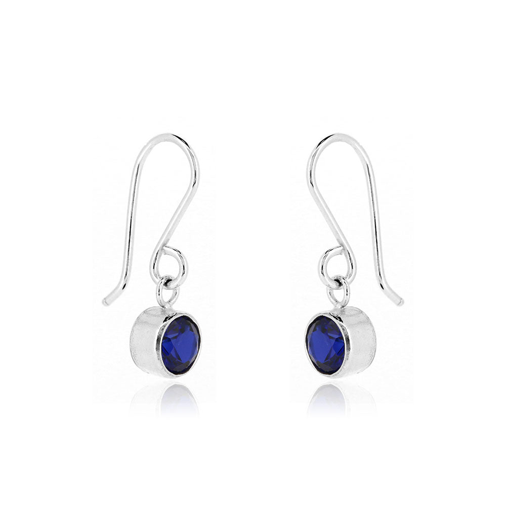Celeste Lab-Grown Sapphire Drop Earrings - Sterling Silver Drop Earrings