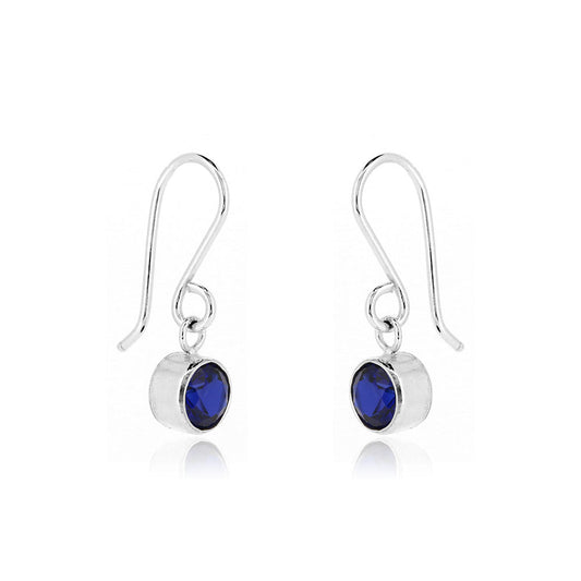 Celeste Lab-Grown Sapphire Drop Earrings - Sterling Silver Drop Earrings