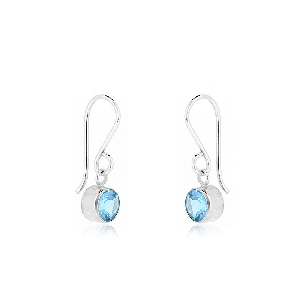 Celeste Swiss Blue Topaz Drop Earrings - Sterling Silver Drop Earrings