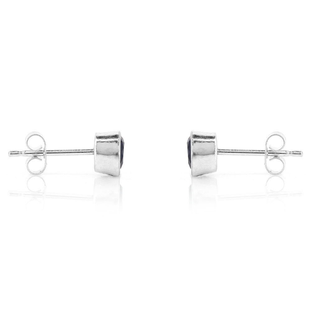 Celeste Lab-Grown Sapphire Stud Earrings - Sterling Silver Stud Earrings